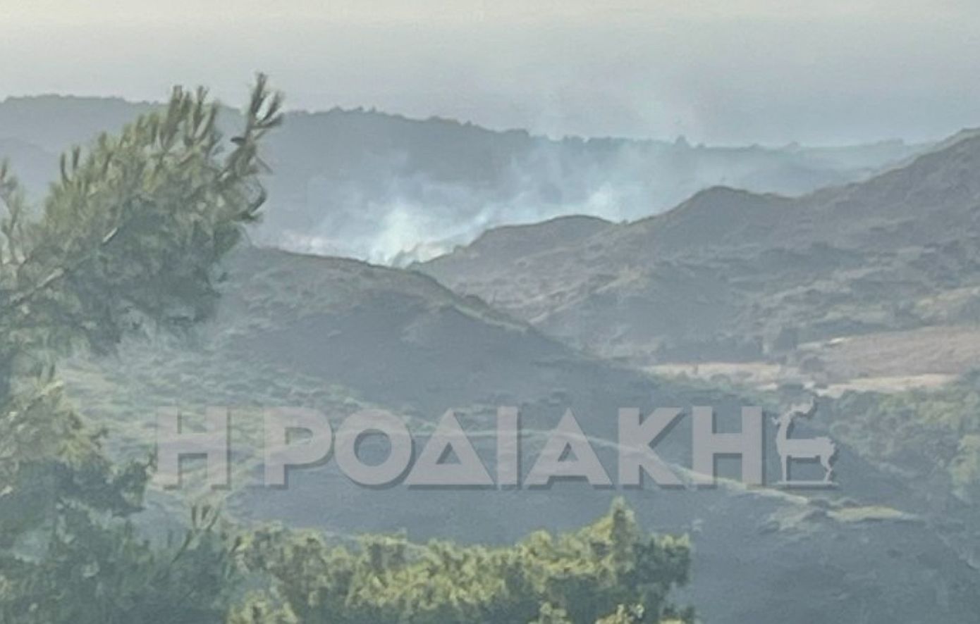 Φωτιά στο χωριό Θεολόγος στη Ρόδο
